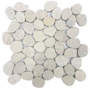 Tesoro Flat Pebbles Mosaic - Beach Stones Ivory