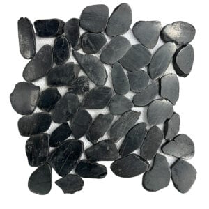 Tesoro Flat Pebbles Mosaic - Ocean Stones Midnight