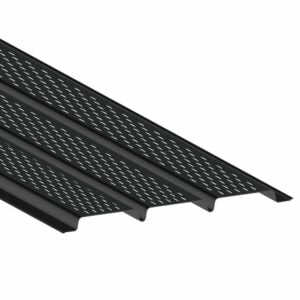 Triple Vented 4" Black Aluminum Soffit - 12' - Schillings